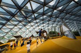 The facility has been under construction since 2014 and is expected to open to the public in early 2019. Discovery Slides At Jewel Changi Airport Carve Archello