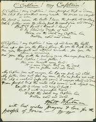 O Captain My Captain Captain Literature Art Document Sign