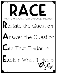 using the race strategy for text evidence