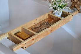 Bathtub Tray Reclaimed Wood Rustic Style Bath Rack Made Etsy Bath Tray Bath Rack Recycled Pallet
