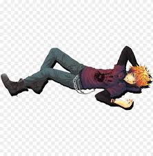 Anime sitting drawing, anime boy, manga, chibi, fictional character png. Lying Down By Sabinaa Pluspng Anime Boy Laying Dow Png Image With Transparent Background Toppng