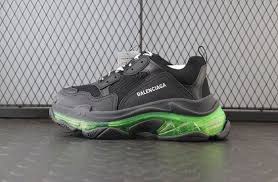 Black And Green Sneakers Balenciaga Triple S Clear Sole Sneaker Black Green Sole Sneakers Sneakers Sneakers Black