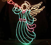 Outdoor Lighted Christmas Angels - Decorative Holiday Displays
