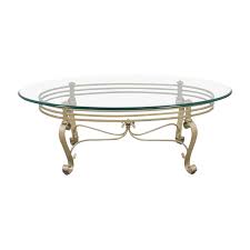 48 Off Oval Glass And Brass Coffee Table Tables With its top combining blue and gold tones, the riviera spirit is more present than ever!