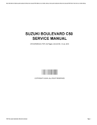 Detailed fsm, pdf preview) suzuki boulevard m109r intruder m1800r full. Suzuki Boulevard C50 Service Manual By Mnode725 Issuu