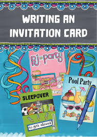 Writing An Invitation Card Inkl Kartendesigns Unterrichtsmaterial Im Fach Englisch Englischunterricht Grundschule Kartenideen Unterrichtsmaterial