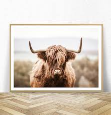 Highland Cow Print Digital Download Farm Animal Print Etsy Highland Cow Print Cow Wall Art Farmhouse Wall Art