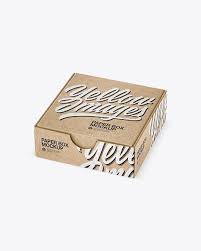 Kraft Paper Box Mockup Half Side View High Angle Shot In Box Mockups On Yellow Images Object Mockups Box Mockup Free Packaging Mockup Mockup Free Psd