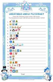 Christmas Emoji Pictionary With Icy Blue Snowflakes Answers Included Guess The Christm Christmas Party Games For Groups Emoji Christmas Christmas Party Games