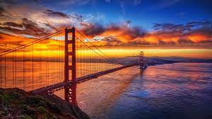 City of san francisco, california—the northern tip of the san. Sunset Over Golden Gate Bridge Hd Wallpaper Hintergrund 1920x1080