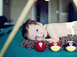 Cute Baby Boy Billiard Pool Themed Newborn Photo Shoot Props Ideas Newborn Photos Boy Baby Monkey Nursery Baby Boy Photos