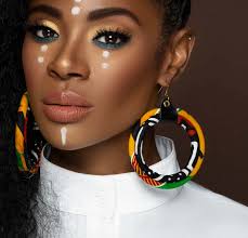 Red Black Yellow Green African Hoop Earrings