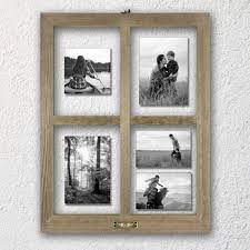 Six panes are cut from the decor, and metal hinges and a clasp are attached to give it a realistic window shape. 4 Opening Windowpane Collage Frame Weathered Wood Target