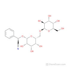 On amygdalin is sometimes confused with laevomandelonitrile, also called laetrile for short; Amygdalin Structure C20h27no11 Over 100 Million Chemical Compounds Mol Instincts