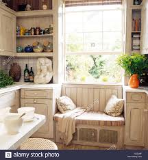 window seat in small townhouse kitchen
