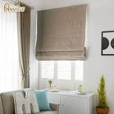 Modern window coverings for living rooms include eclectic combinations of classic curtains and drapes with contemporary blinds, traditional decoration patterns and abstract fabric prints. Modern Cotton Linen Farbic Customized Roman Blinds Roman Shades For Living Room Window Curtains Free Shipping Blinds Shades Shutters Aliexpress
