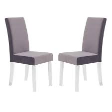 Mixed with cool metals or warm upholstery, clear acrylic dining chairs can take a back seat and let your dining table shine. Set Of 2 Dalia Modern And Contemporary Dining Chair In Gray Velvet With Acrylic Legs Armen Living Target