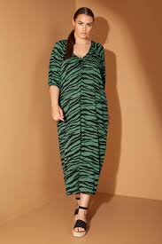 Plus Size Limited Collection Green Zebra Print Maxi Dress Yours Clothing