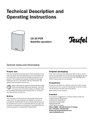 Voor kamers tot 25m² is een thuisbioscoop met dolby surround meer dan voldoende. Teufel Concept E 450 Digital 5 1 Set Concept E 450 5 1 Set Operating Instructions Manualzz