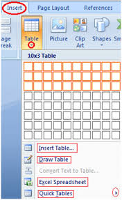 To Insert Table In Ms Word Javatpoint