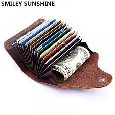 Business card holders keep your business cards in perfect condition when you hand them at professional or networking events. Smiley Sunshine Genuine Leather Men Wallet Id Credit Card Holder Wallets Male Small Coin Purse Women Money Bag Vallet Mini Walet In Wallets Life Travel Stores Card Holder Leather Leather Card