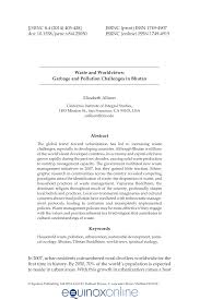Pdf Waste And Worldviews Garbage And Pollution Challenges In Bhutan