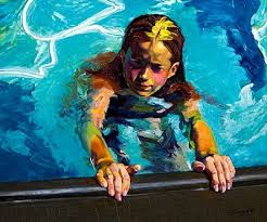 Artists Take The Plunge Part Iii More Pool Paintings If It S Hip It S Here Pool Art Painting Underwater Painting