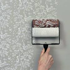 Awesomely Easy Way To Get Wall Paper Design That You Can Paint Over Lace Wallpaper Patterned Paint Rollers Home Diy