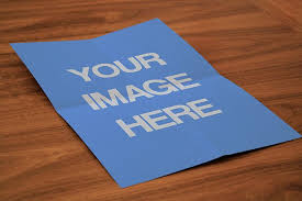 A4 Folded Paper Poster Flyer Online Mockup Mockup Template Paper Flyer