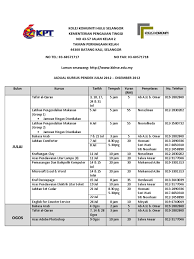 Sila tanda  /  kursus yang ingin disertai. Takwim Kursus Pendek Kkhs Jul Dis2012