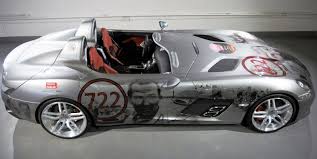 You Must Buy This Mercedes Benz Slr Stirling Moss Covered With Paintings Of Moss S Face Mercedes Benz For Sale Benz Mercedes