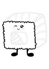 Kawaii Sushi Roll Coloring Page Coloring Pages Free Printable Coloring Pages Free Printable Coloring