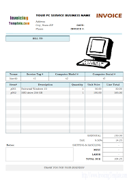 Bill Format For Computer Repair Service Computer Repair Services Invoice Template Invoice Template Word