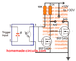 Ideally both will be controlled by the same signal wire. Spdt Solid State Relay Circuit Using Mosfets For Heavy Duty Loads