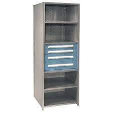 Songmics rustic vertical dresser tower, industrial drawer dresser with 4 drawers, wooden top and front, metal frame, fabric closet storage, rustic brown and black ulgs04h. Metal Shelving With Drawers Modular Drawers In Industrial Shelves Lyon