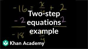 Worked Example Two Step Equations Algebra Video Khan