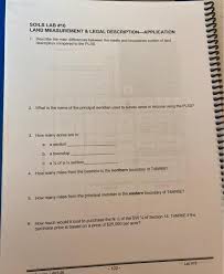 Submit & browse our marketplace. Soils Lab 16 Land Measurement Legal Chegg Com