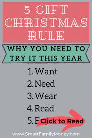Creative christmas gift ideas for the whole family. 5 Gift Rule For Christmas Why You Need To Try It Smart Family Money Family Money Experience Gifts 5 Gifts