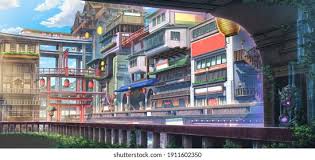 Japan anime city streets background. Stock Photo And Image Portfolio By Chiikun Box Shutterstock