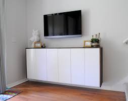 Diy Floating Credenza Floating Cabinets Living Room Update Ikea Floating Cabinet