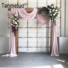 Online Shop 1 4 6m Solid Color Terylene Fabric Wedding Arch Draping Fabric Voile Arbor Drapes For Outdoor W Wedding Arch Wedding Arches Outdoors Wedding Fabric