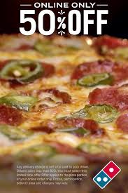 Get 50 Off All Domino S Menu Priced Pizzas When You Order Online Through 12 7 17 Pizzaparty Dinnernight Pizzadeals Video Food Pizza Coupons Dominos Pizza