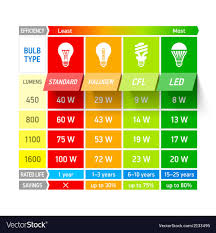 Light Bulb Comparison Chart Infographic