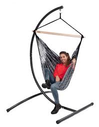 Hanging chaise lounge chair canopy floating chaise lounger swing hammock chair, for patio, garden, deck and poolside. Hanging Chair Single Comfort Black White Black Hammockgiant Com
