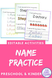 Editable Name Practice Activities For Preschool And Kindergarten Kindergarten Name Practice Letter Learning Activities Kindergarten Names