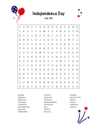 fourth of july word search printable puzzles