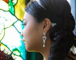 Victorian Bridal Jewelry, Regency Wedding Vintage Style Bridal Earrings,  Statement Bridal Necklace, Crystal Cz Drop Jewelry Gifts, ROMANTICA