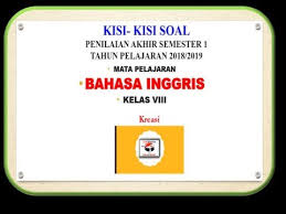 Download soal bahasa inggris pts kelas 8 smp semester genap 2020 2021 2022 pdf semester 2 atau semester genap tahun pelajaran 2020 2021 2022 sudah tidak lama lagi akan segera berakhir. Kisi Kisi Soal Pas Ganjil Bahasa Inggris Kelas 8 Tp 2018 2019 Youtube