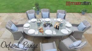Round rattan garden furniture with fire pit. Maze Rattan Oxford Round Fire Pit Dining Set Maze Rattan Cuckooland