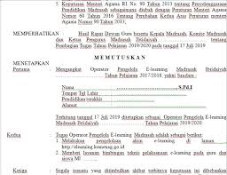 Ada 2 jenis sk operator yang kami bagikan silahkan pilih yang sesuai dengan lembaga yang anda kelola. Ms Word Contoh Sk Pengangkatan Operator E Learning Madrasah